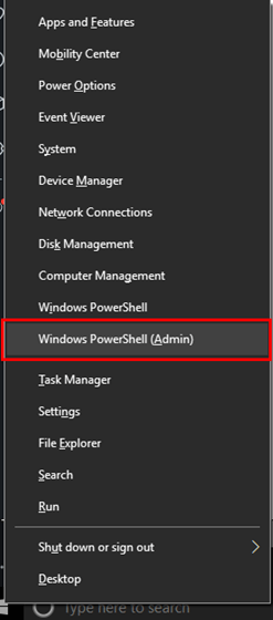 Windows PowerShell (Admin)